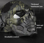 Arenzza realistic skull horror helmet mask with detailed design, secure fit, ideal for Halloween parties and collectors.