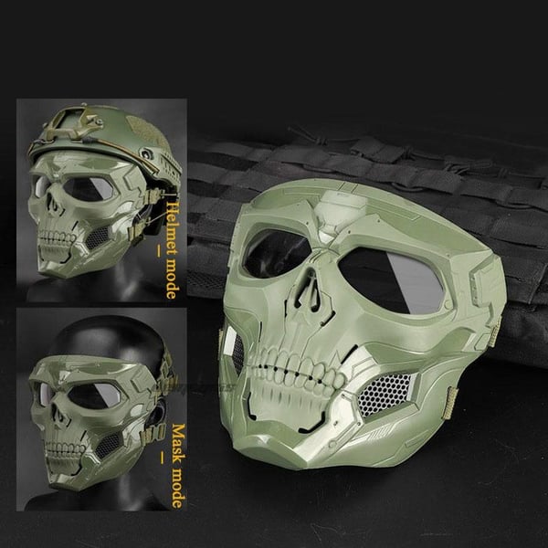 A realistic skull horror helmet mask by Arenzza, featuring detailed design and secure fit for Halloween and horror costume parties.