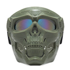 A realistic skull horror helmet mask by Arenzza, designed for Halloween and Christmas parties, with detailed features and secure fit.