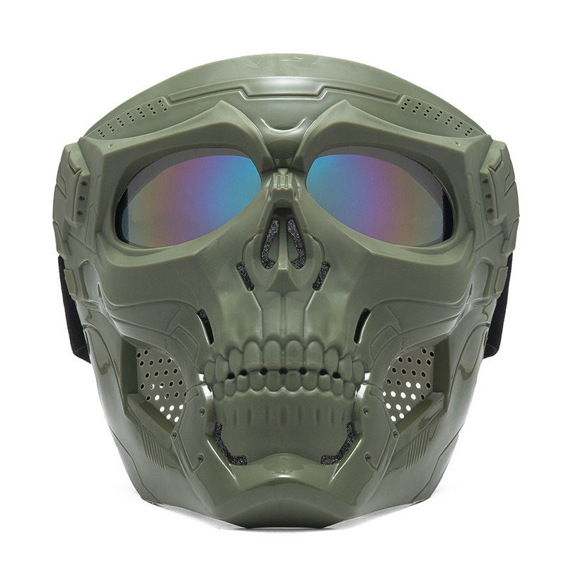 A realistic skull horror helmet mask by Arenzza, designed for Halloween and Christmas parties, with detailed features and secure fit.