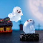 Cute glow-in-the-dark mini ghost figurines for Halloween and Christmas by Arenzza, featuring small, friendly ghost designs.
