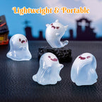 Cute glow-in-the-dark mini ghost figurines for Halloween and Christmas by Arenzza, featuring adorable ghost characters.