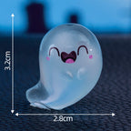 Cute glow-in-the-dark mini ghost figurines for Halloween and Christmas, featuring adorable spooky designs by Arenzza.