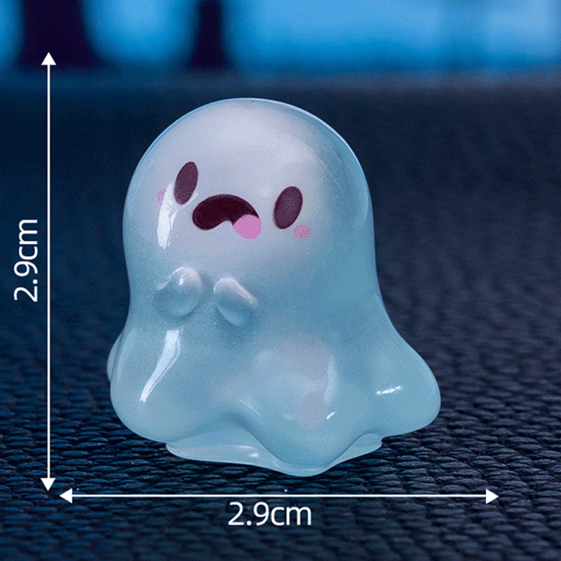 Cute glow-in-the-dark mini ghost figurines for Halloween and Christmas by Arenzza, featuring small spooky ghost designs.