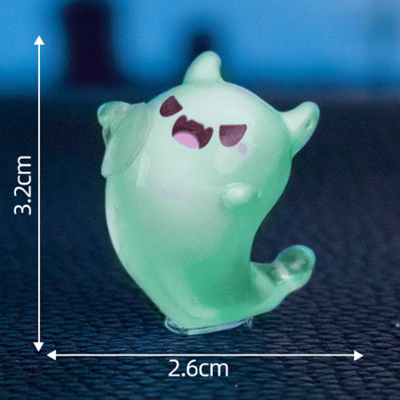 Cute glow-in-the-dark mini ghost figurines for Halloween and Christmas by Arenzza, featuring cheerful ghost characters with luminous effects.