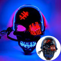 Arenzza Halloween LED skull mask with glowing features, perfect for spooky costumes during Halloween and Christmas celebrations.