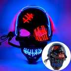 Arenzza Halloween LED skull mask with glowing features, perfect for spooky costumes during Halloween and Christmas celebrations.