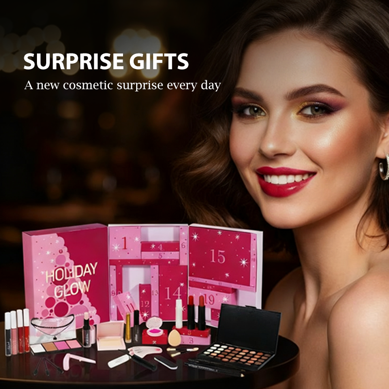 Arenzza makeup advent calendar gift set with a 40-color eyeshadow palette and daily surprises for Christmas holiday beauty.