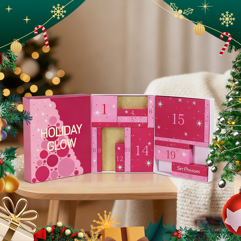 Arenzza Christmas makeup advent calendar gift set featuring a 40-color eyeshadow palette and daily surprises in festive packaging.