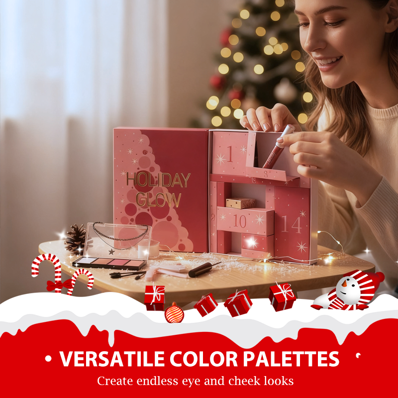 Aarenza Christmas makeup advent calendar gift set with a 40-color eyeshadow palette and daily surprises for festive holiday beauty