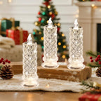 Set of 4 Arenzza LED crystal candle lights, romantic tabletop night lights for Halloween and Christmas decor.