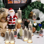 A set of four Arenzza LED crystal candle lights with warm glow, perfect for romantic Halloween and Christmas tabletop decor.