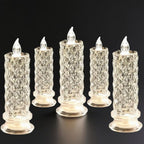 Set of 4 Arenzza LED crystal candle lights, romantic tabletop night lights for Halloween and Christmas decorations.