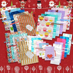 Aarenza Christmas gift bag with drawstring, festive holiday design, perfect for Christmas presents, showcasing red and green holiday motifs.