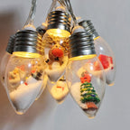 Arenzza Christmas string lights with LED bulbs, festive holiday lighting for Christmas and Halloween decorations, hanging in a cozy setting.