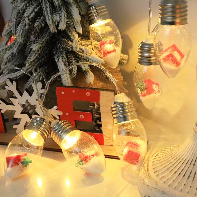 Arenzza Christmas string lights with colorful LED bulbs, ideal for holiday decoration and festive ambiance.