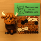 Arenzza DIY button animal ornaments for Halloween and Christmas, featuring colorful button designs for holiday decorating.
