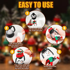 Aarenza Christmas mini snowman lantern wearing a hat and scarf, festive Halloween and Christmas holiday decoration.