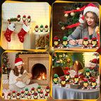 Aarenza Christmas mini snowman lantern with hats and scarves, festive holiday Halloween and Christmas decoration.