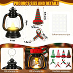 Aarenza Christmas mini snowman lantern with hats and scarves, festive holiday decoration for Christmas and winter decor.