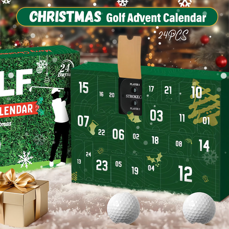 Arenzza Golf Advent Calendar 2025 featuring 24 days of golf surprises for men, with Halloween and Christmas themed packaging.