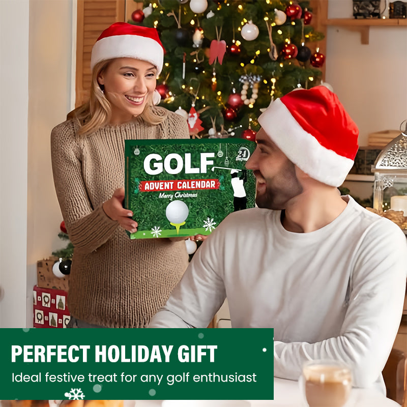 Arenzza Golf Advent Calendar 2025 for men, featuring 24 days of golf surprises and holiday Christmas and Halloween themed decorations.