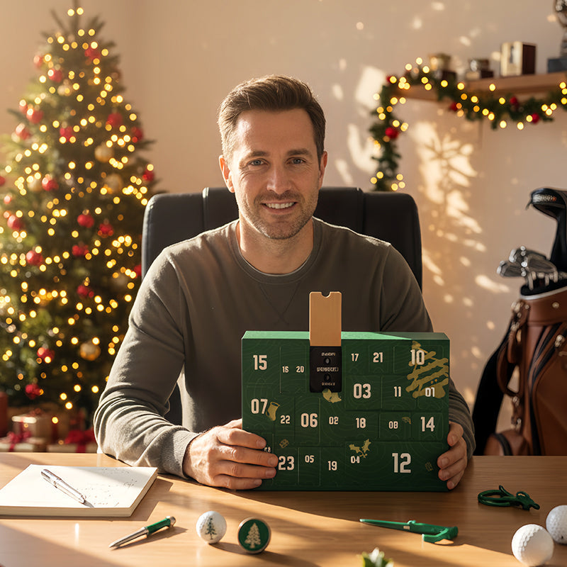 Arenzza Golf Advent Calendar 2025 for men, featuring 24 days of golf surprises for Christmas and holiday celebrations.