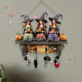 Arenzza Halloween witches wall decor with hooks, featuring spooky witch figures for Halloween and Christmas decorations.