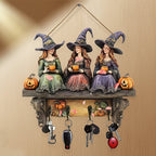 Arenzza Halloween witches wall decor with hooks, featuring spooky witch figures for Halloween and Christmas decorations.