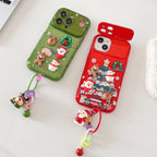 Arenzza Christmas tree pendant flip mirror case cover for iPhone, featuring festive holiday design with Christmas and Halloween themes.