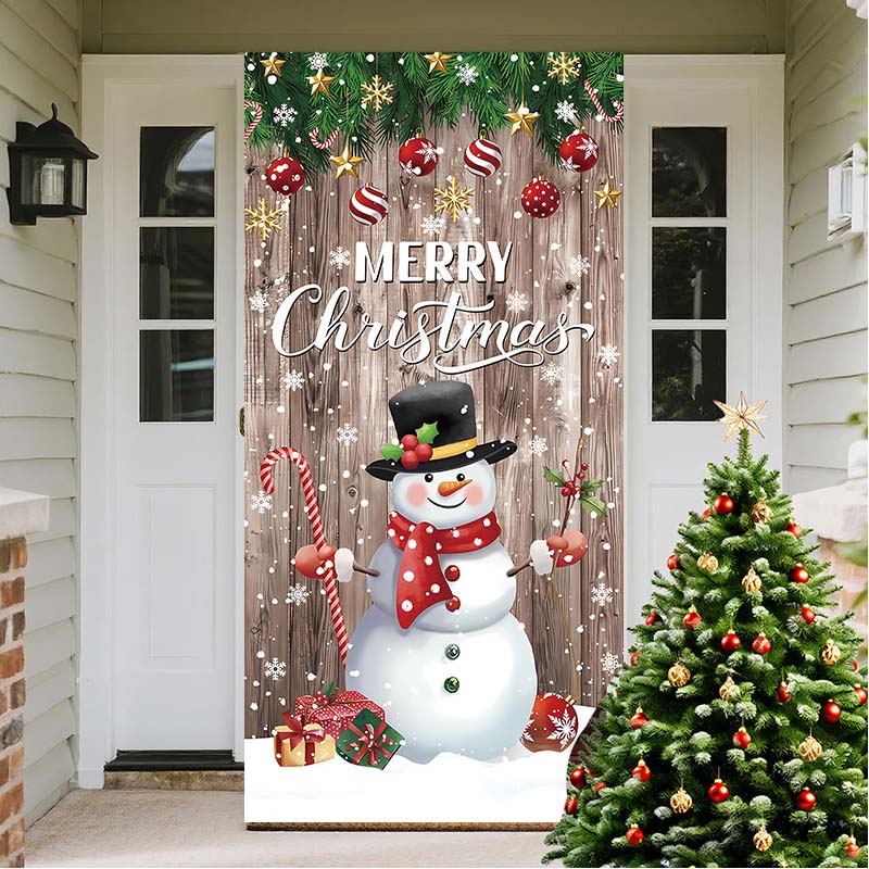 Arenzza Christmas door cover with festive holiday design for instant Christmas decor, perfect for seasonal decoration.