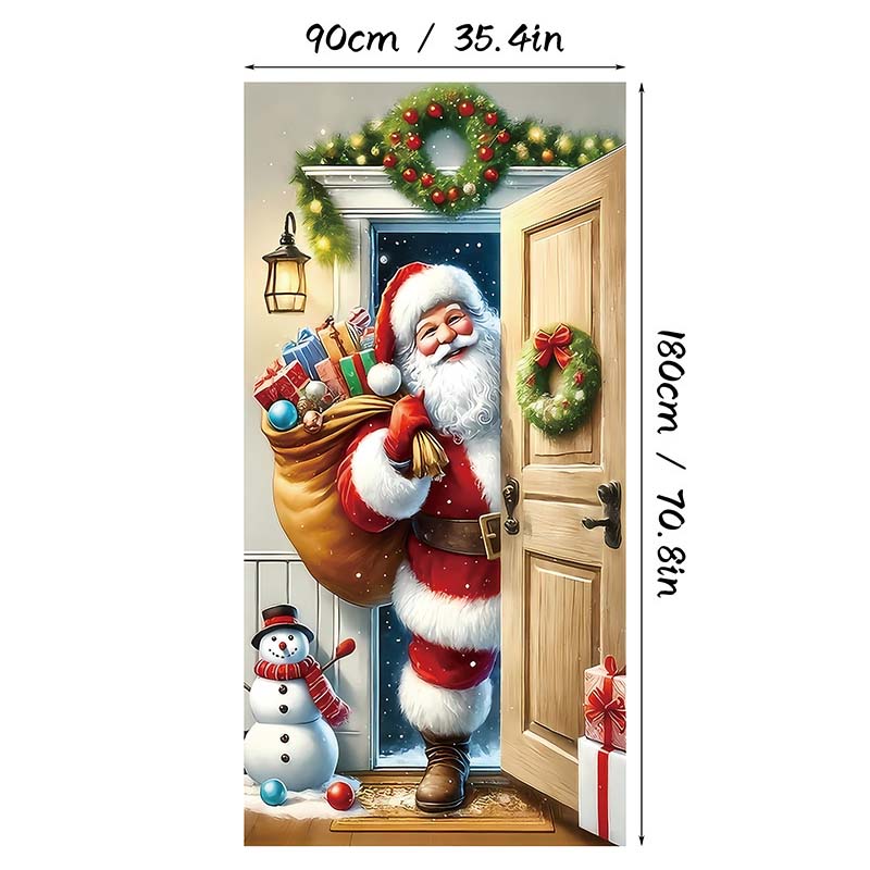 Aarenza Christmas door cover featuring festive holiday design for instant Christmas decor, perfect for seasonal home decoration.