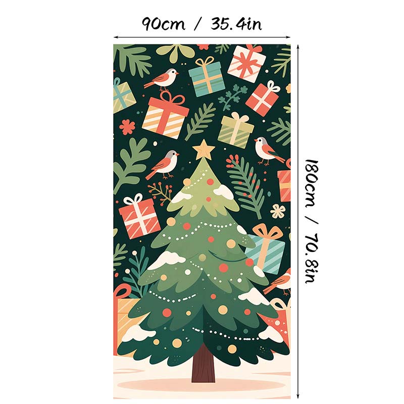 Aarenza Christmas door cover with holiday Christmas design, perfect for instant holiday decor during festive seasons.
