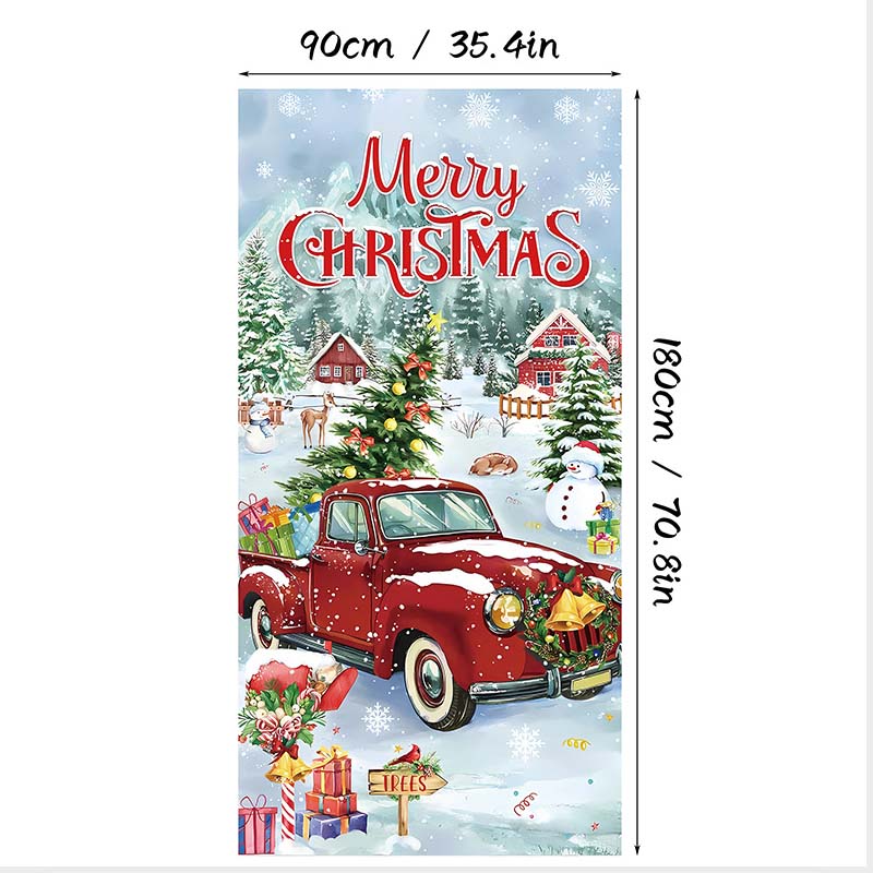Aarenza Christmas door cover with festive holiday design for instant Christmas decor, perfect for seasonal door decoration.