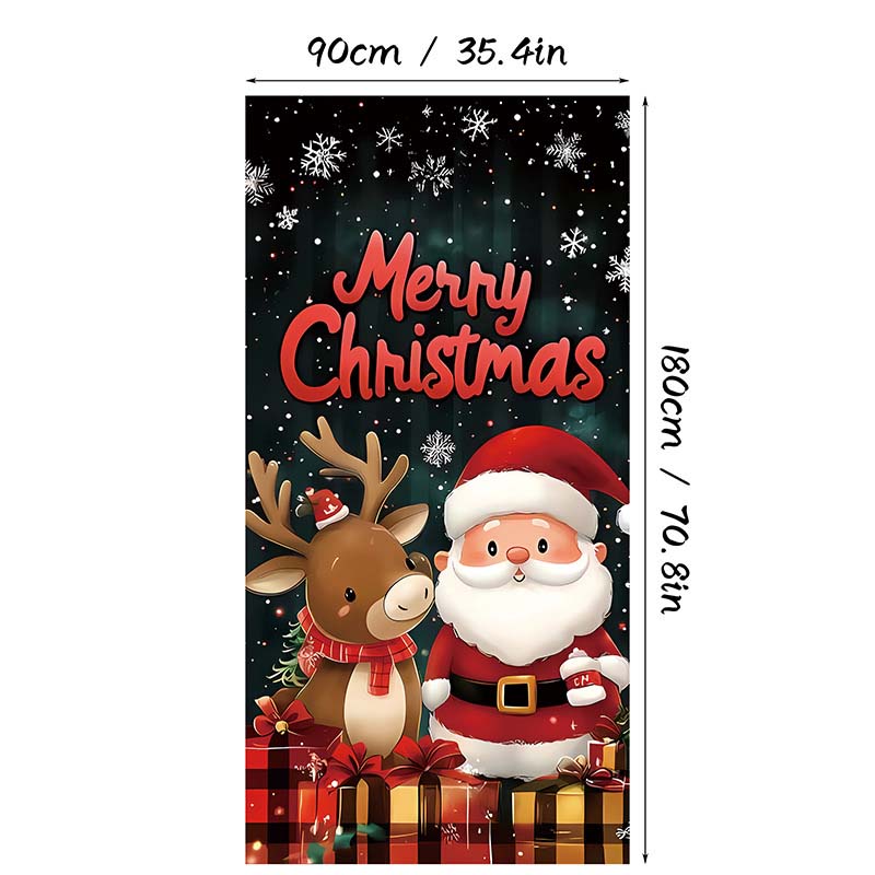 Arenzza Christmas door cover with festive holiday design for instant Christmas decoration, featuring Christmas-themed graphics.