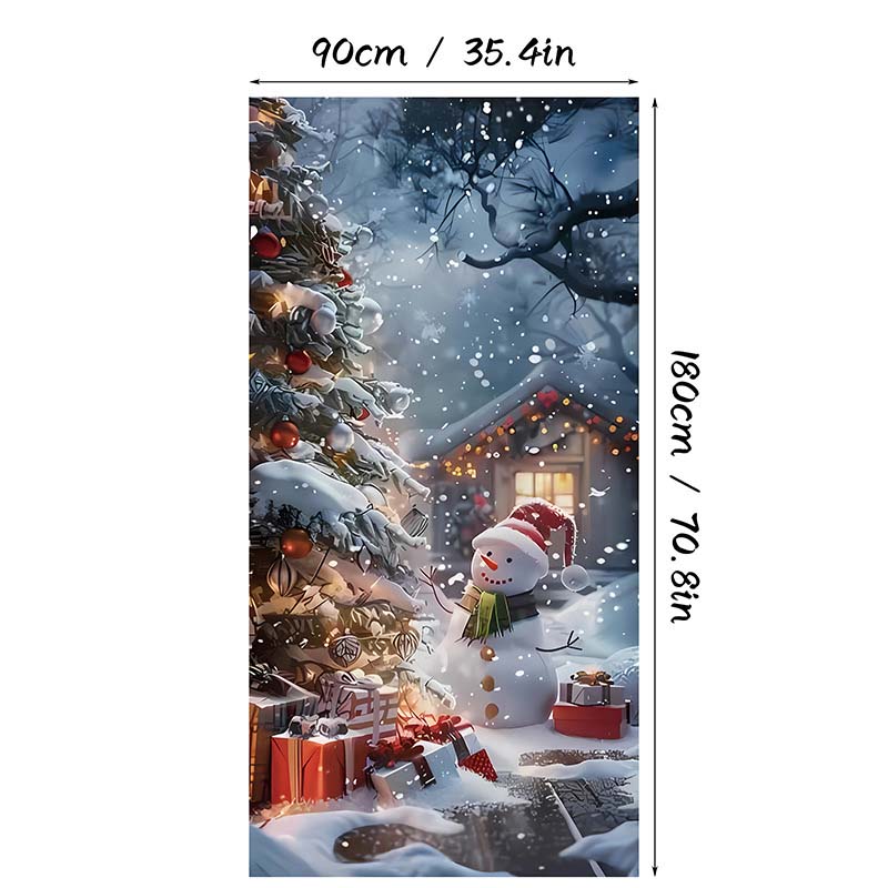 Aarenza Christmas door cover with festive holiday design, perfect for instant Christmas decor, featuring red and green seasonal imagery.