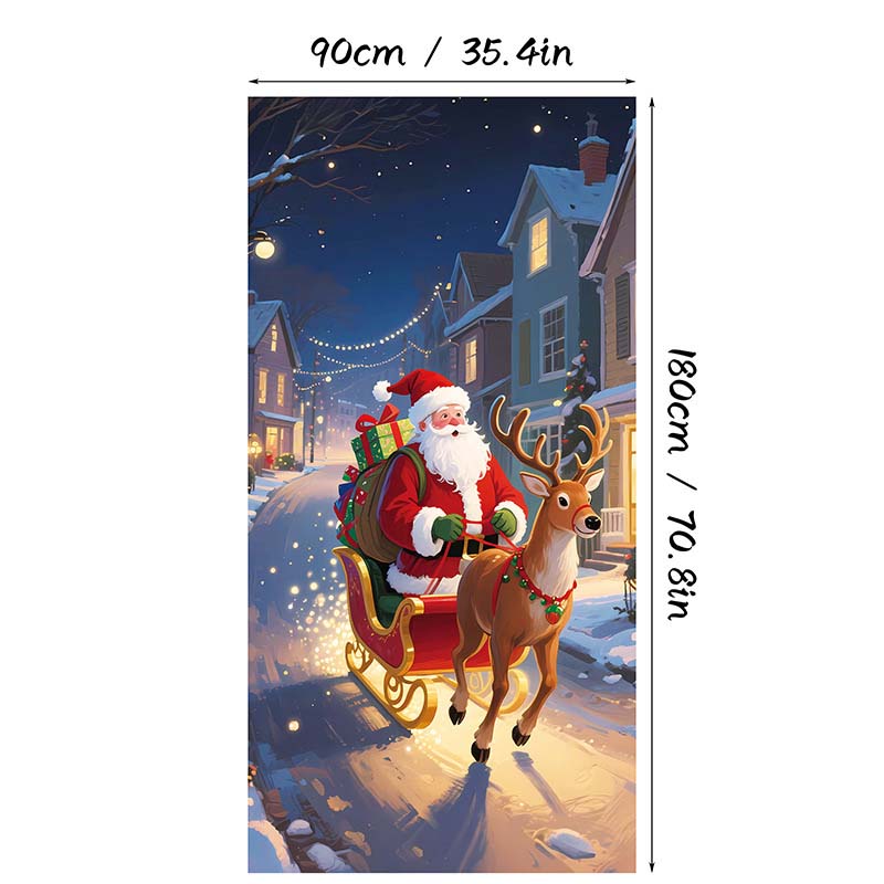 Aarenza Christmas door cover with festive holiday design, perfect for instant Christmas decor and holiday celebrations.