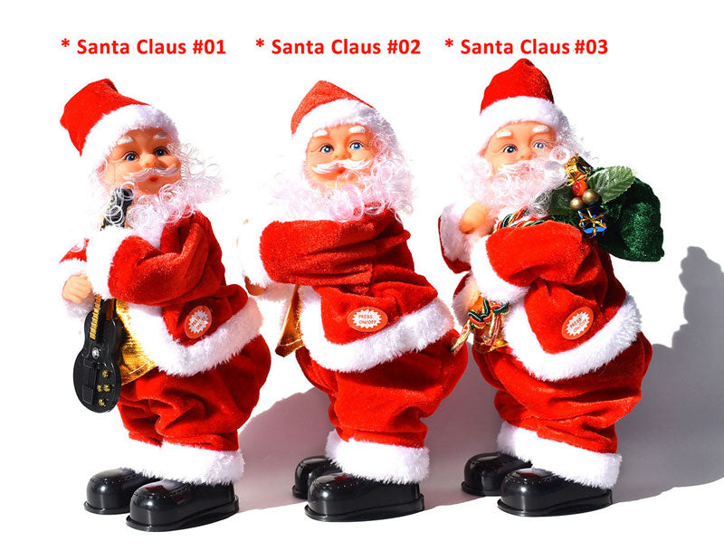 Aarenza Electric Dancing Santa Claus wearing a red suit with a hat, dancing with colorful LED lights for Christmas and holiday festivities.