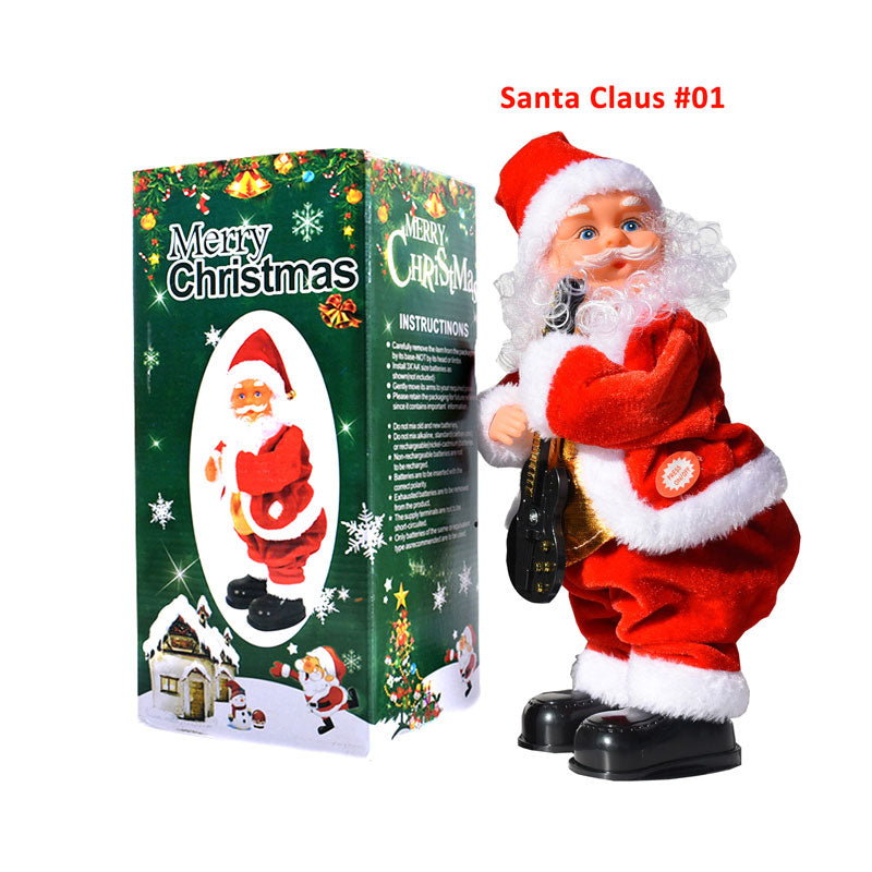 Arenzza electric dancing Santa Claus figure with music, festive holiday decoration for Christmas and Halloween celebrations.