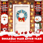 Arenzza 2-pack Christmas and Halloween porch banners, 71x12 inches, with festive holiday designs hanging outdoors