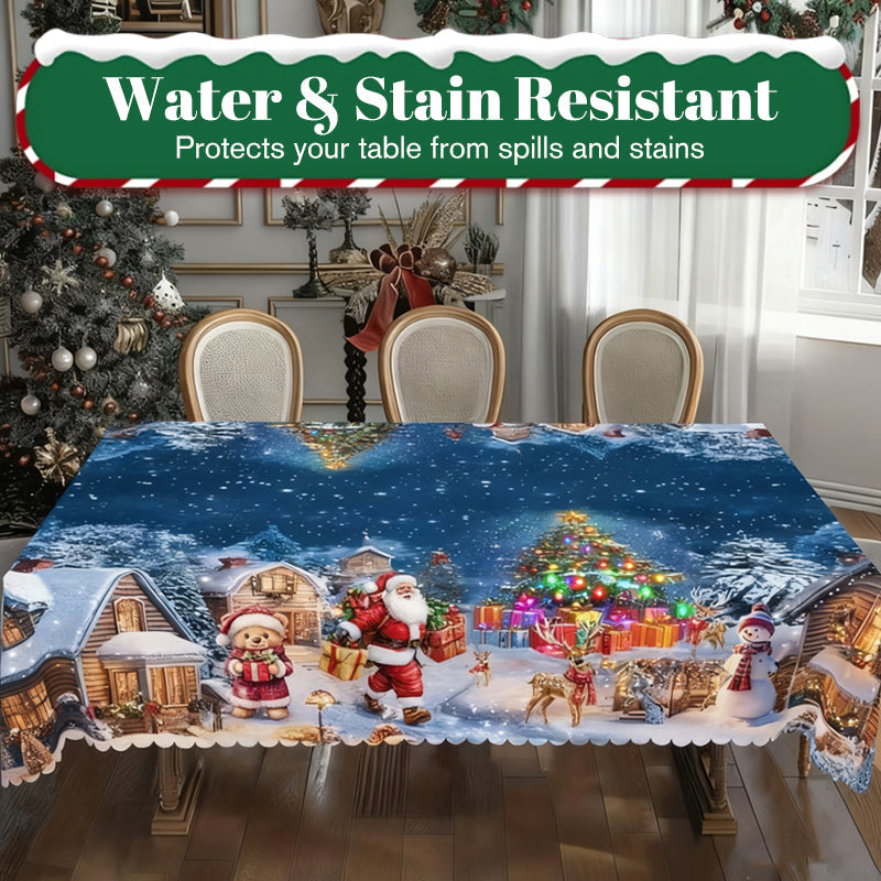 Aarenzza Christmas printed tablecloth with festive holiday design, perfect for Christmas and holiday celebrations.