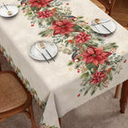 Aarenza Christmas printed tablecloth with festive holiday design, suitable for holiday gatherings and seasonal decor.