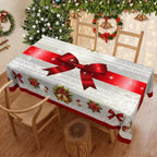 A festive Arenzza Christmas printed tablecloth with holiday-themed patterns, perfect for holiday gatherings and seasonal decor.