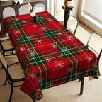 A festive Arenzza Christmas printed tablecloth with holiday-themed designs suitable for holiday celebrations and table decor.