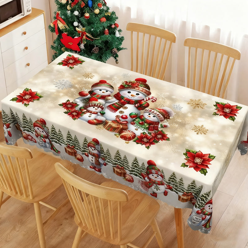 Aarenza Christmas printed tablecloth with festive holiday patterns, perfect for holiday dining and seasonal decorating.