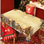 Aarenza Christmas printed tablecloth with festive holiday design, suitable for holiday dinners and celebrations.