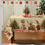 Aarenza Christmas printed tablecloth with festive holiday design, perfect for Christmas celebrations and holiday table decor.