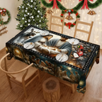 A festive Arenzza Christmas printed tablecloth with holiday-themed designs, ideal for holiday dining and celebrations.