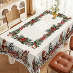 Aarenza Christmas printed tablecloth with festive holiday and Christmas patterns, ideal for holiday table decoration.