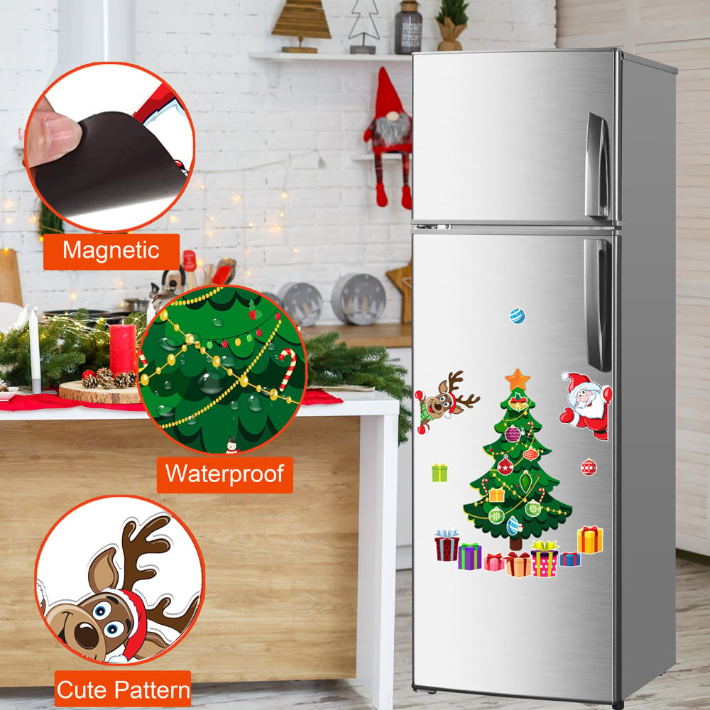 Colorful Christmas-themed magnetic sticker by Arenzza featuring festive holiday designs, perfect for decorating on metal surfaces.
